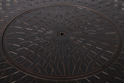 Verona 44" Round Woven Aluminum Convertible Gas Fire Pit Table