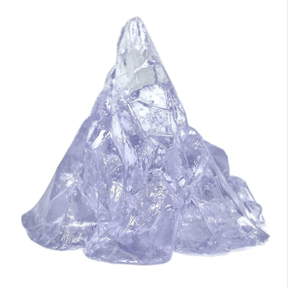 Elegant, romantic, handmade transparent 3D floating iceberg made of jelly wax, clear wick.